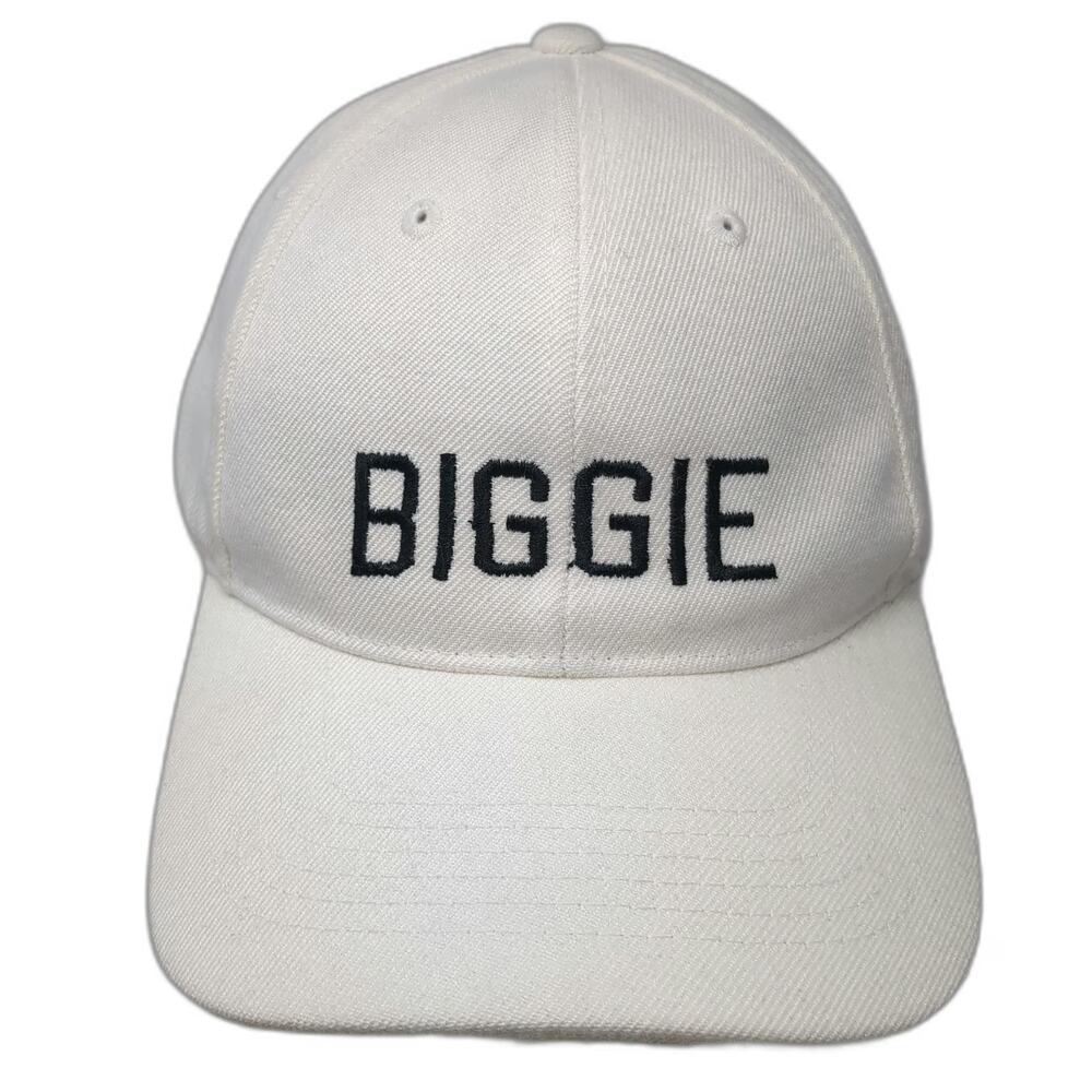 Lids Baseball Cap White One Size Biggie Embroidered Strapback Hat Acrylic Blend